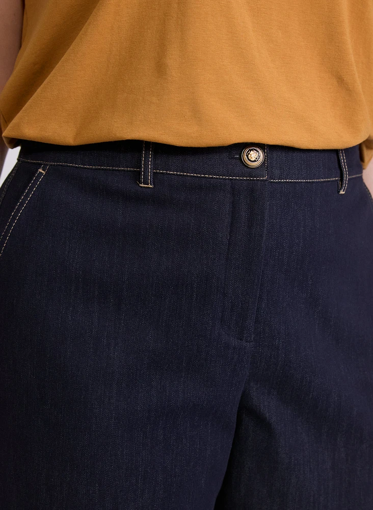 Pantalon Olivia à jambe large en denim