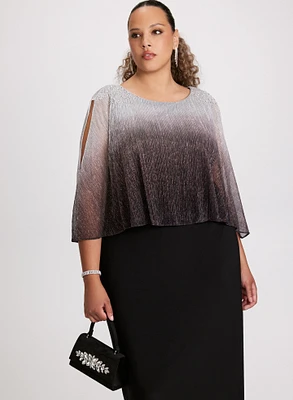 Beaded Ombre Effect Poncho Dress