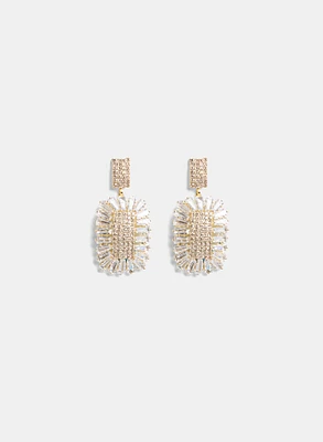 Tiered Cubic Zirconia Chandelier Earrings