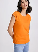 T-shirt à boutons métalliques