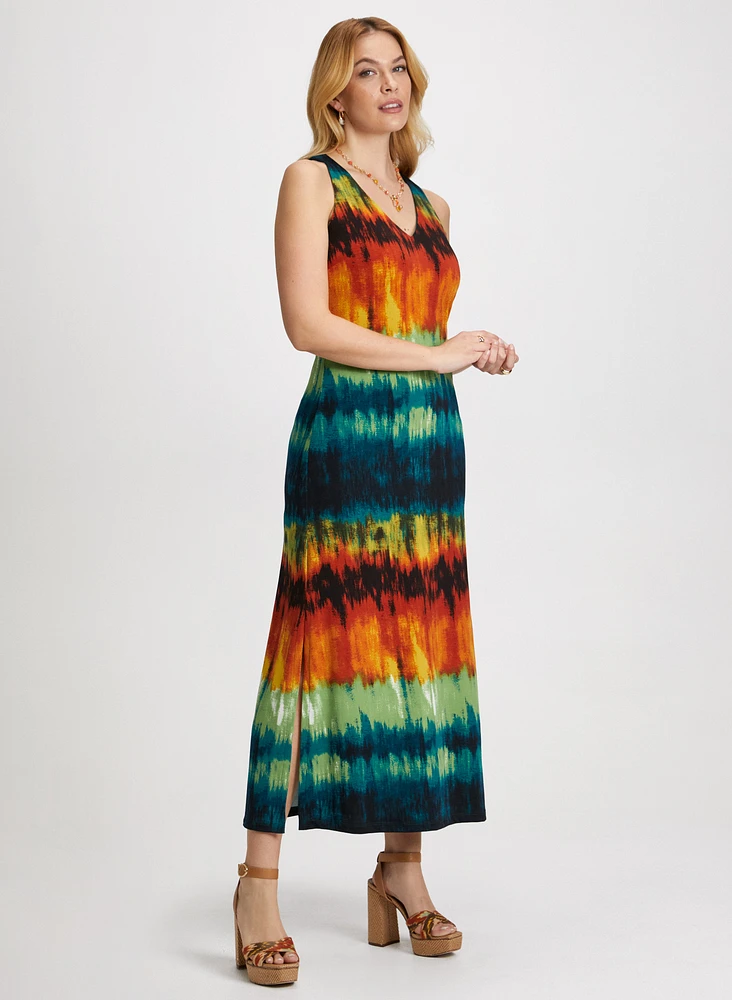 Robe maxi à motif abstrait