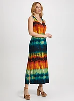 Robe maxi à motif abstrait