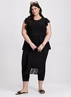 Peplum Eyelet Top