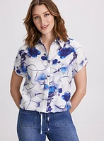 Abstract Floral Print Blouse