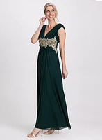 Robe maxi à appliqué de broderies