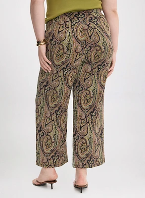 Olivia Paisley Print Wide-Leg Pants