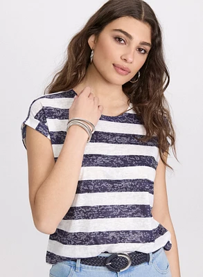 Stripe Burnout T-Shirt
