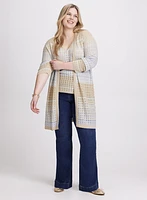 Striped Open Knit Cardigan