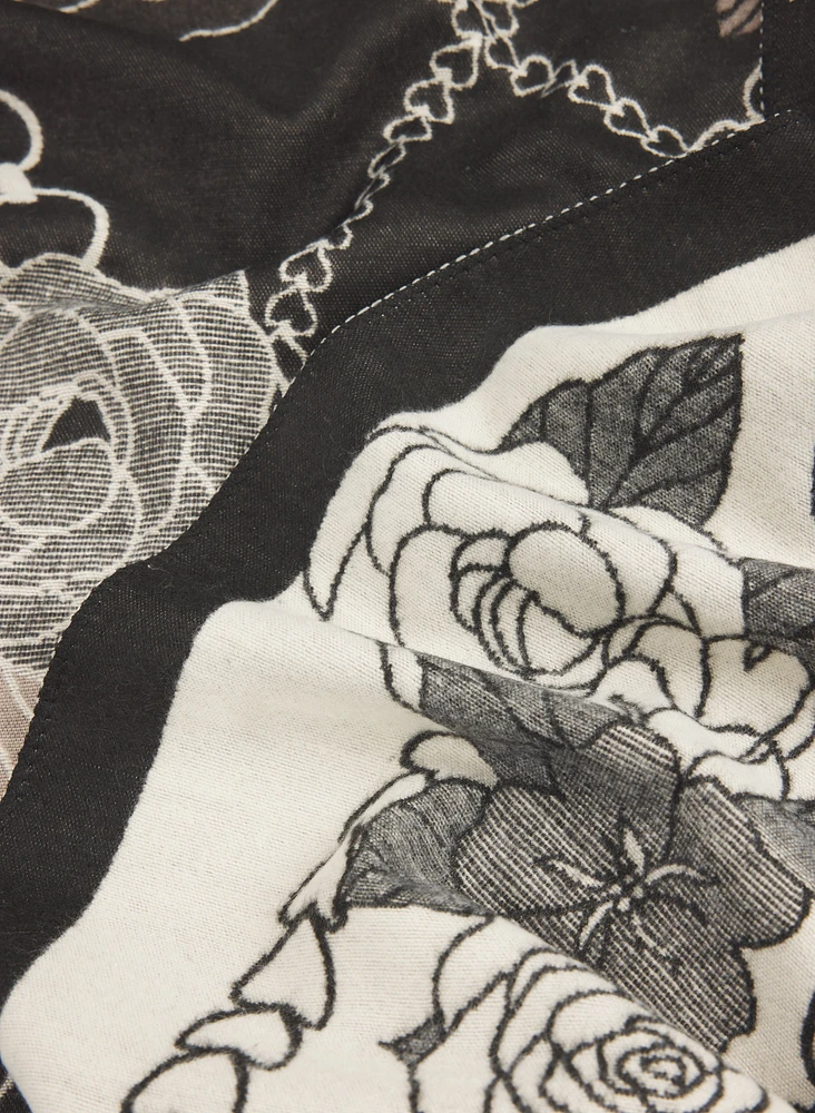 Foulard réversible à motif floral
