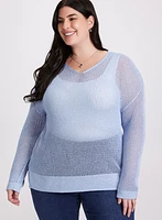 Glitter Knit Open Weave Sweater