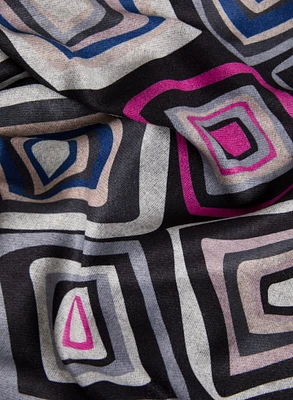 Reversible Geometric Print Scarf