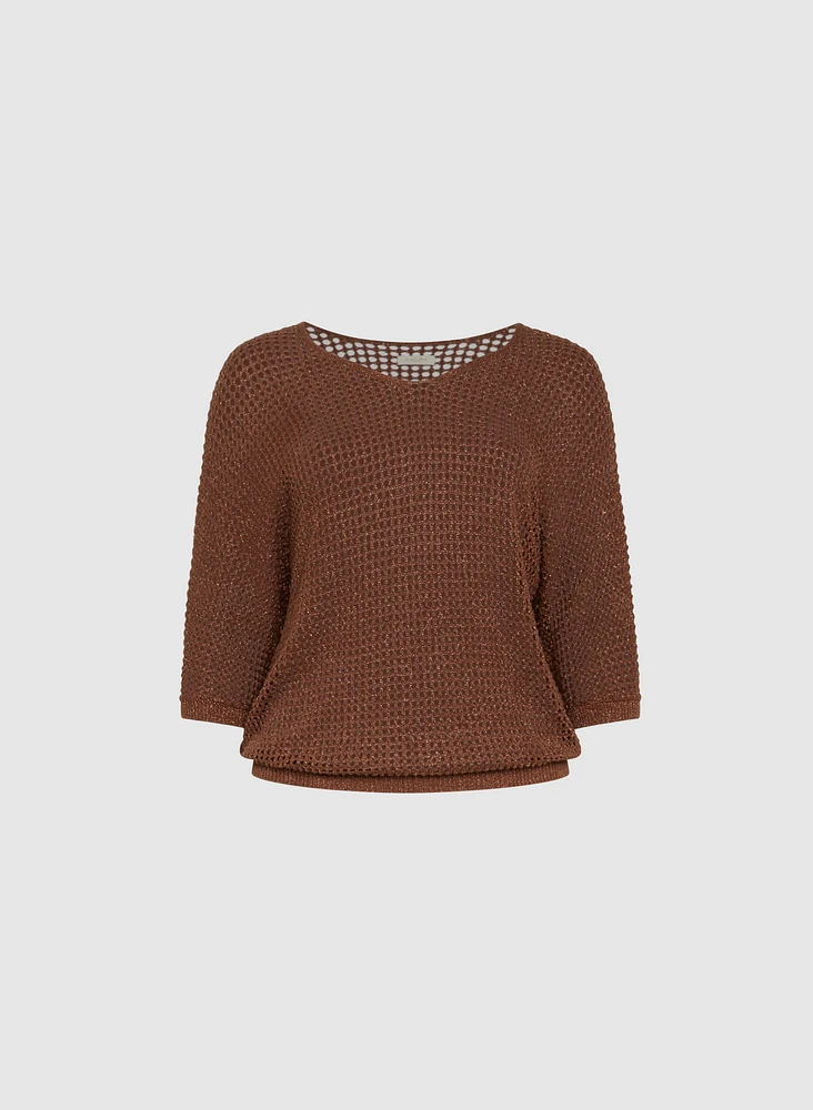 Pull en tricot ajouré