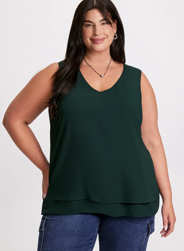 Sleeveless V-Neck Blouse