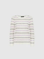 Pull rayé en tricot pointelle