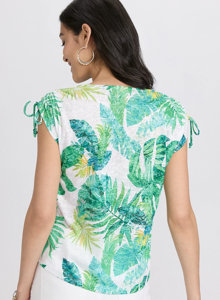 Embellished Palm Print T-Shirt