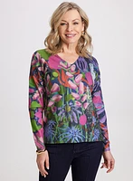 Pull à motif floral