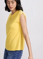 Metallic Button T-Shirt