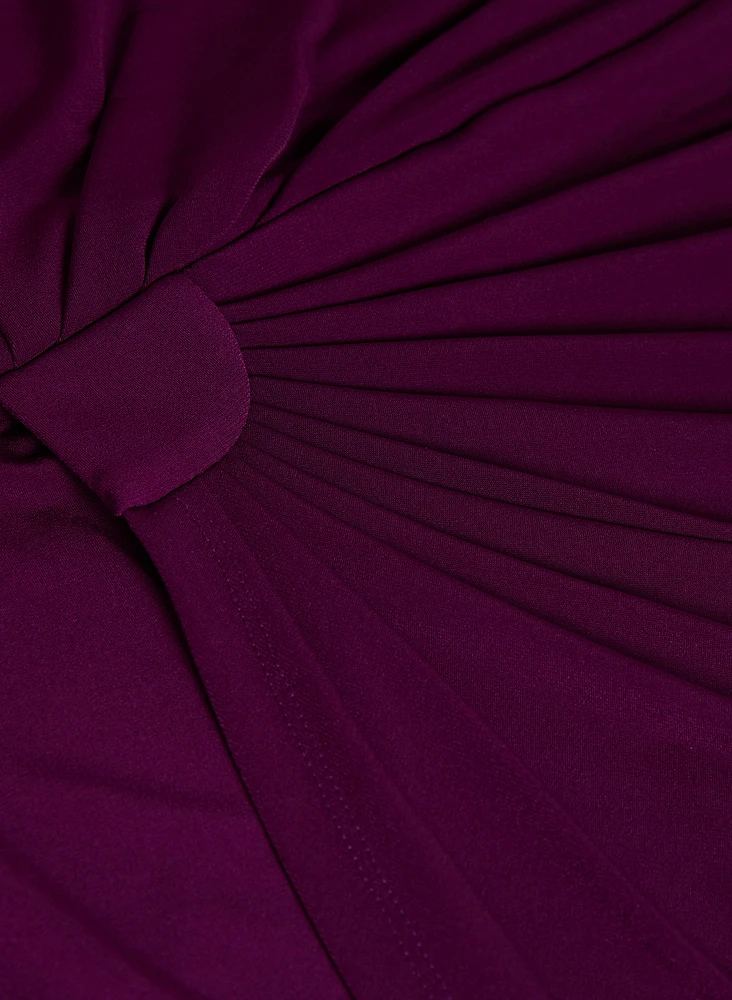 Flounce Sleeve Ruched Detail Dress