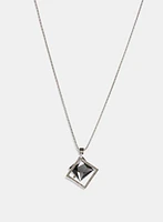 Framed Faceted Stone Pendant Necklace