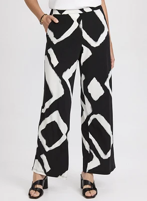 Pantalon large à motif géométrique