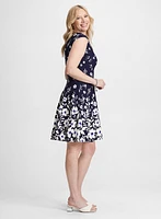 Cascading Floral Print Dress
