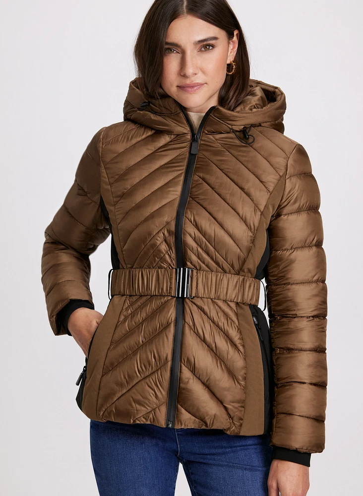 Manteau matelassé à ceinture