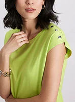 Metallic Button T-Shirt