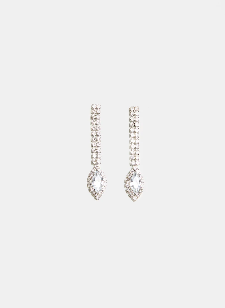 Crystal Detail Drop Earrings