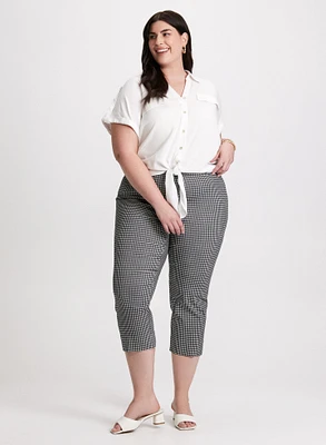 Gingham Pull-On Capris