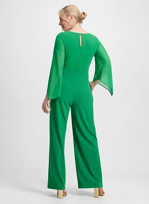 Long Sleeve Crepe Jumpsuit