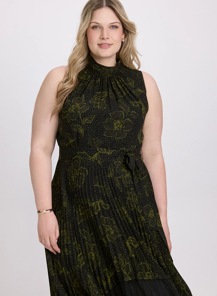 Floral Halter Neck Dress