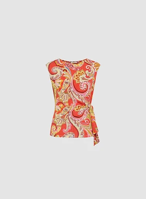 Tie-Waist Paisley Top