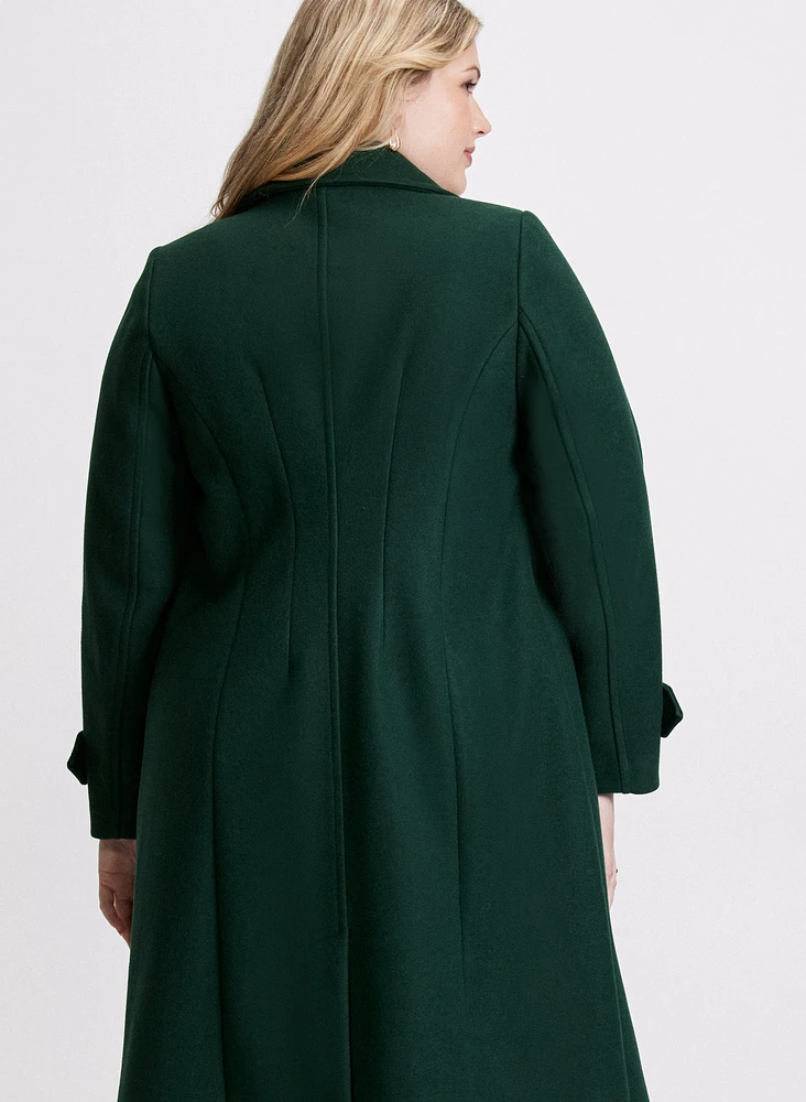 Notched Collar Wool-Blend Coat