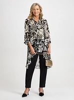 Printed Asymmetric Blouse & Tapered Leg Pants