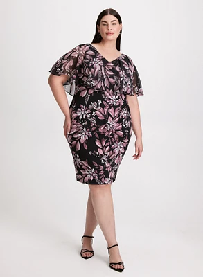 Ruffled Floral Cocktail Dress