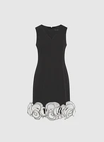 Robe à ourlet floral en organza