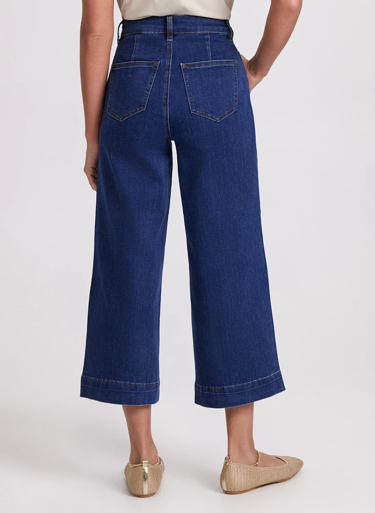 Wide-Leg Capri Jeans