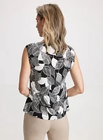 Sleeveless Leaf Print Top