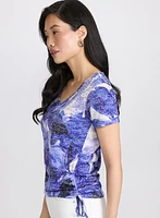 T-shirt floral embelli