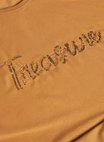 T-shirt à texte en paillettes