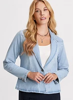 Single-Button Denim Jacket