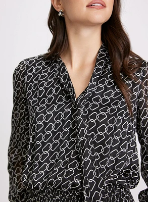 Chain Link Print Blouse