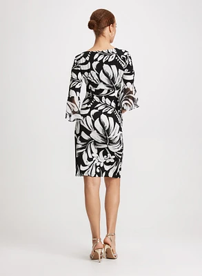 Leaf Print Sheath Dress