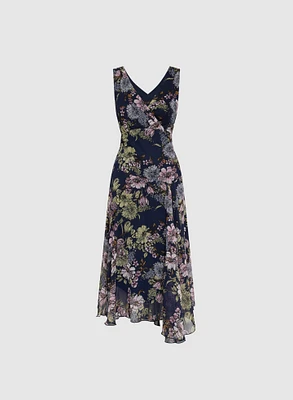 Robe florale en chiffon