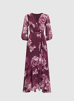 Robe volantée en chiffon floral