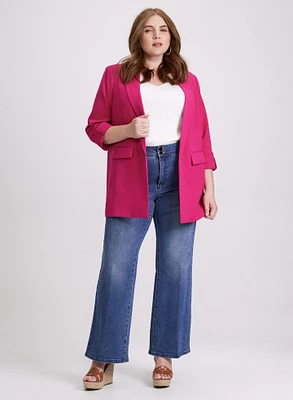 Open Twill Jacket & Flare-Leg Jeans