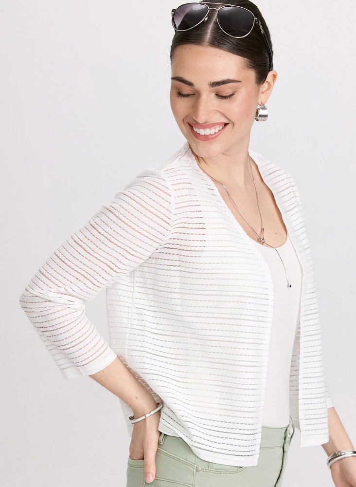 Textured Open Cardigan