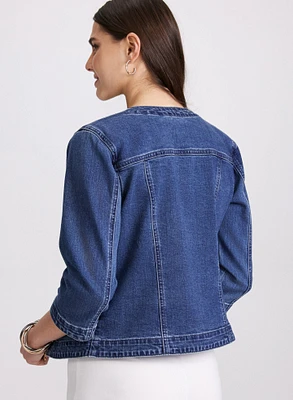 Veste en denim à détails tressés