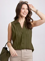 Sleeveless Linen Blouse