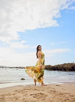Robe maxi à motif tropical